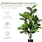 Glitzhome&#xAE; 3.5ft. Faux Fiddle Leaf Fig Tree in Pot